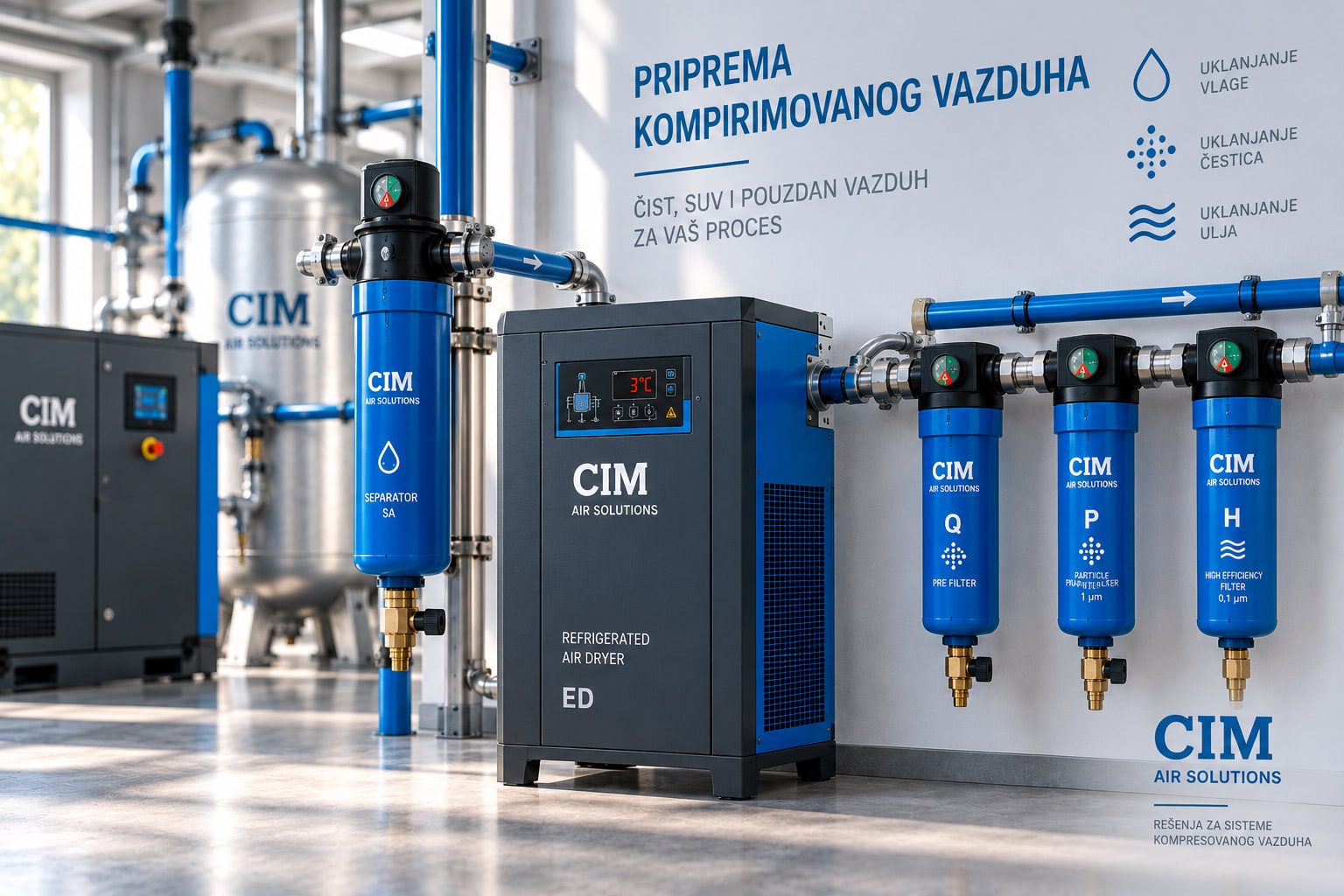 Priprema komprimovanog vazduha – filteri i sušači